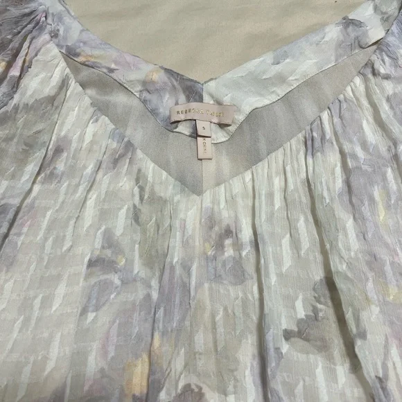 Elegant White Silk Floral Blouse Rebecca Taylor. - Picture 3 of 8